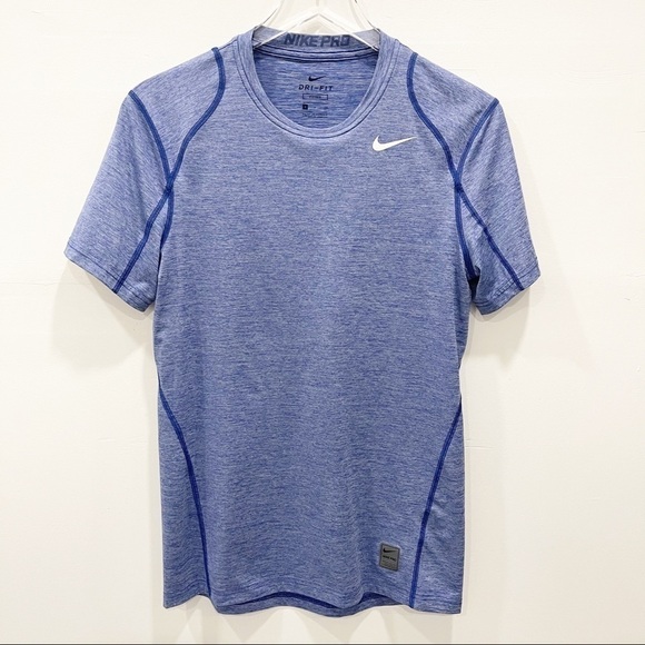 Nike Other - Nike Pro Men’s Dri-Fit Short Sleeve Blue Fitted Shirt Small Style 811429